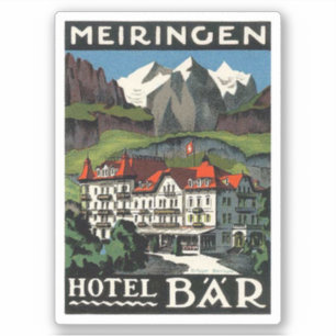 Meiringen Hotel Bar Sticker