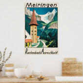 Meiringen, Reichenbach Aareschlucht, Ski Poster (Keuken)