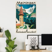 Meiringen, Reichenbach Aareschlucht, Ski Poster (Thuiskantoor)