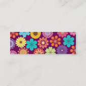 Meisbladige ventilatorkracht kleurig Floral Paars  Mini Visitekaartje (Achterkant)