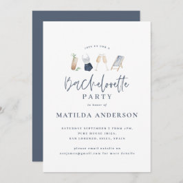 Meisblauw drink bachelorette feest modern stijlvol aankondiging