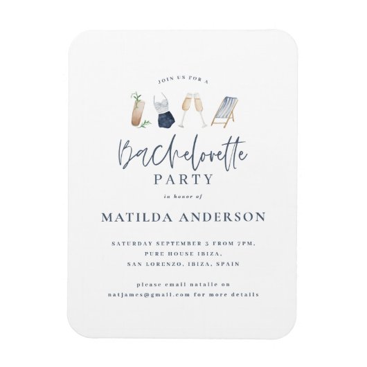 Meisblauw drink-vrijdagboekje magneet (Verticaal)