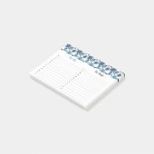 Meisblauw Floral patroon om lijst te doen Post-it® Notes (Schuin)