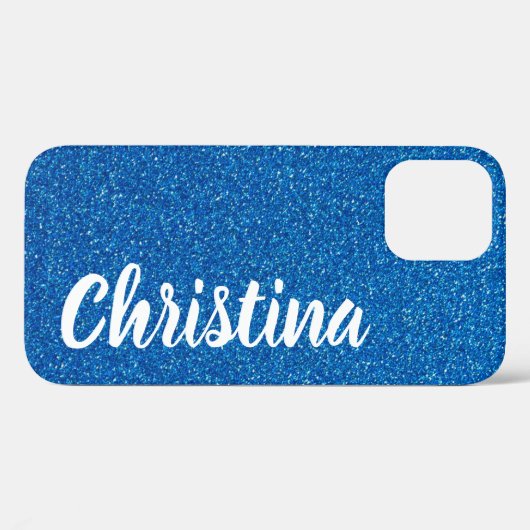 Meisblauw Glitter Name Persoonlijk Case-Mate iPhone Case (Achterkant (horizontaal))