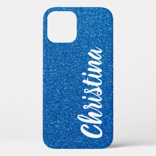 Meisblauw Glitter Name Persoonlijk Case-Mate iPhone Case