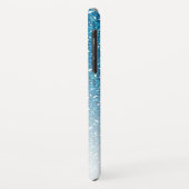 Meisblauw Glitter Sparkles Monogram Case-Mate iPhone Case (Achterkant/links)