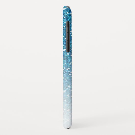 Meisblauw Glitter Sparkles Monogram Case-Mate iPhone Case (Achterkant/links)