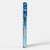 Meisblauw Glitter Sparkles Monogram Case-Mate iPhone Case (Achterkant / Rechts)