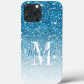 Meisblauw Glitter Sparkles Monogram Case-Mate iPhone Case