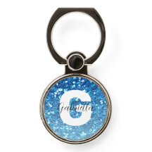 Meisblauw Glitter Sparkles Monogram
