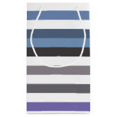 Meisblauw grijs brede horizontale strepen met naam klein cadeauzakje (Achterkant)