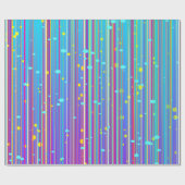 Meisblauw, Paars, Stripes, Sparkles Cadeaupapier (Vlak)