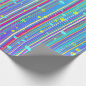 Meisblauw, Paars, Stripes, Sparkles Cadeaupapier (Hoek)