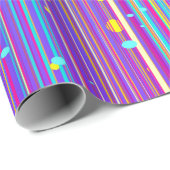 Meisblauw, Paars, Stripes, Sparkles Cadeaupapier (Rol Hoek)