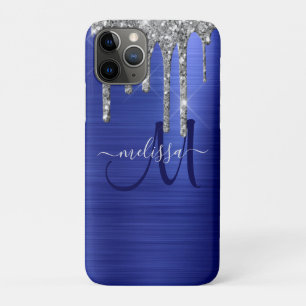 Meisblauw uitstrijken Glitter Brush Metal Monogram Case-Mate iPhone Case