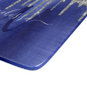 Meisblauw uitstrijken Glitter Brush Metal Monogram Snijplank (Hoek)