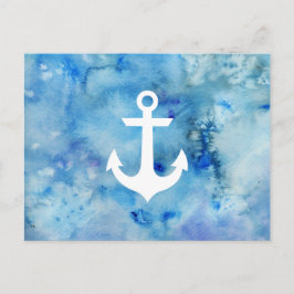 Meisblauw-witte Waterverf Briefkaart