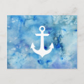 Meisblauw-witte Waterverf Briefkaart (Voorkant)