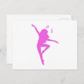 Meisdansersilhouet - Kies achtergrondkleur Briefkaart (Voorkant / Achterkant)