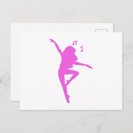 Meisdansersilhouet - Kies achtergrondkleur Briefkaart (Voorkant / Achterkant)