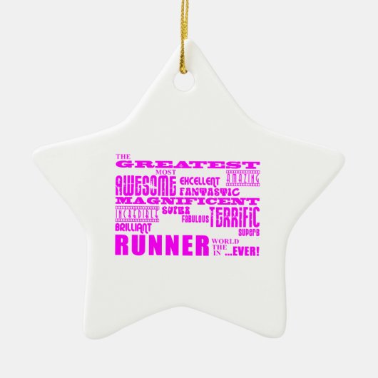 Meisdragers : Roze grootste Runner Keramisch Ornament (Voorkant)
