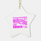 Meisdragers : Roze grootste Runner Keramisch Ornament (Links)