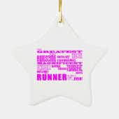 Meisdragers : Roze grootste Runner Keramisch Ornament (Achterkant)