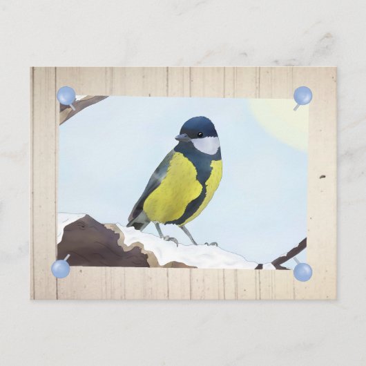 Meise im Winter Briefkaart (Voorkant)