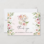 Meiselolifant baby shower bedankt kaart (Voorkant)