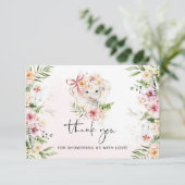 Meiselolifant baby shower bedankt kaart (Staand voorkant)