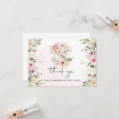 Meiselolifant baby shower bedankt kaart (Voorkant / Achterkant in situ)