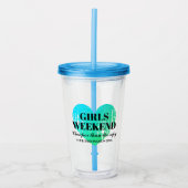 Meisesweekend bachelorette party turquoise acryl drinkbeker (Voorkant)