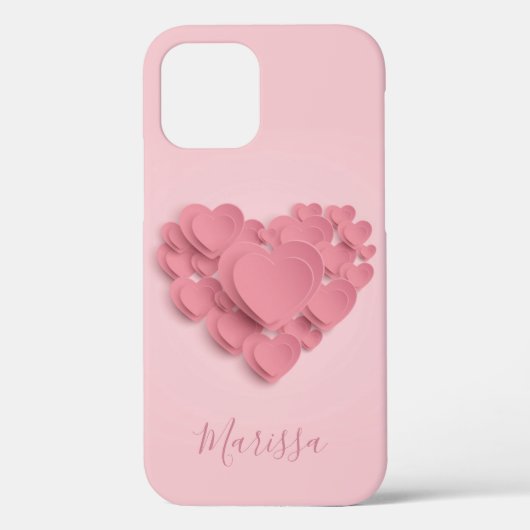 Meisgelaagde roze harten Case-Mate iPhone case (Achterkant)