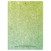 Meisgele groene Ombre Glitter Monogram Naam Klembord (Achterkant)