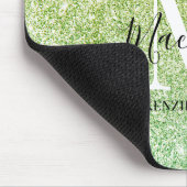 Meisgele groene Ombre Glitter Monogram Naam Muismat (Hoek)