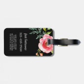 Meisgetinte Waterverf bloemen Aangepast monogram Bagagelabel (Achterkant horizontaal)