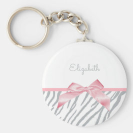 Meisgrijze tijgerstrepen — Dierafdrukken met naam Sleutelhanger