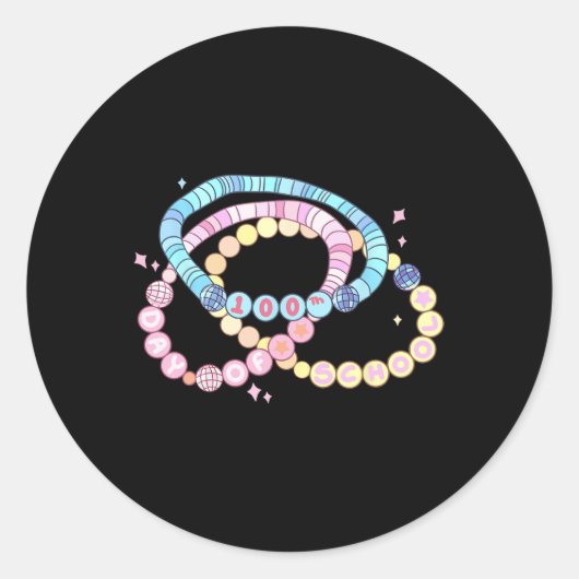 Meisje 100 dagen school Grappige vriendschap BR Ronde Sticker (Voorkant)