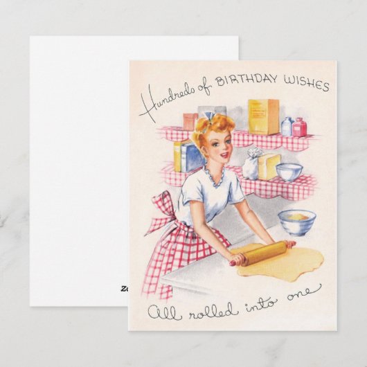  meisje 100 verjaardag wil bakken feestdagenkaart (Voorkant / Achterkant)
