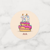 Meisje 10e verjaardag, 10 op de zoete roze Cake Confetti (Kleine voorkant)