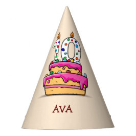 Meisje 10e verjaardag, 10 op de zoete roze Cake Feesthoedjes