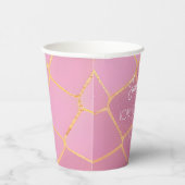 Meisje 10e Verjaardag Roze Gouden Glitter Papieren Bekers (Rechts)