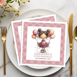 Meisje 12e verjaardag grappig whimsical apart roze servet