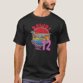 Meisje 12e verjaardag ik Rawr! Velociraptor I fami T-shirt (Voorkant)