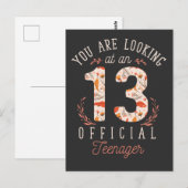 Meisje 13e verjaardag Kijkt naar een officieel tie Briefkaart (Voorkant / Achterkant)