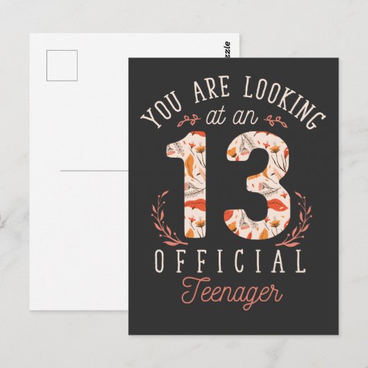 Meisje 13e verjaardag Kijkt naar een officieel tie Briefkaart (Voorkant / Achterkant)