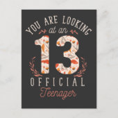 Meisje 13e verjaardag Kijkt naar een officieel tie Briefkaart (Voorkant)