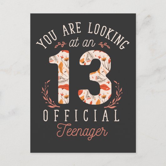 Meisje 13e verjaardag Kijkt naar een officieel tie Briefkaart (Voorkant)