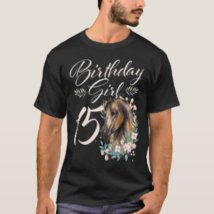 Meisje 15e verjaardag Paard 15 Jaar Oud Verjaardag T-shirt