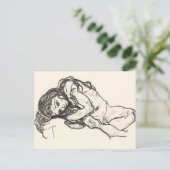 Meisje 1918, ingediend door Egon Schiele Briefkaart (Staand voorkant)